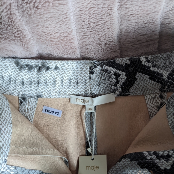 Maje snake print genuine leather mini skirt NWT - Picture 8 of 8